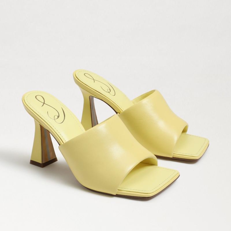 Sam Edelman Carmen Mule Heel Sandal-Butter Yellow Leather