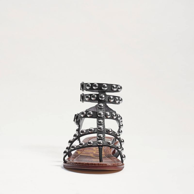 Sam Edelman Eavan Studded Gladiator Sandal-Black Leather