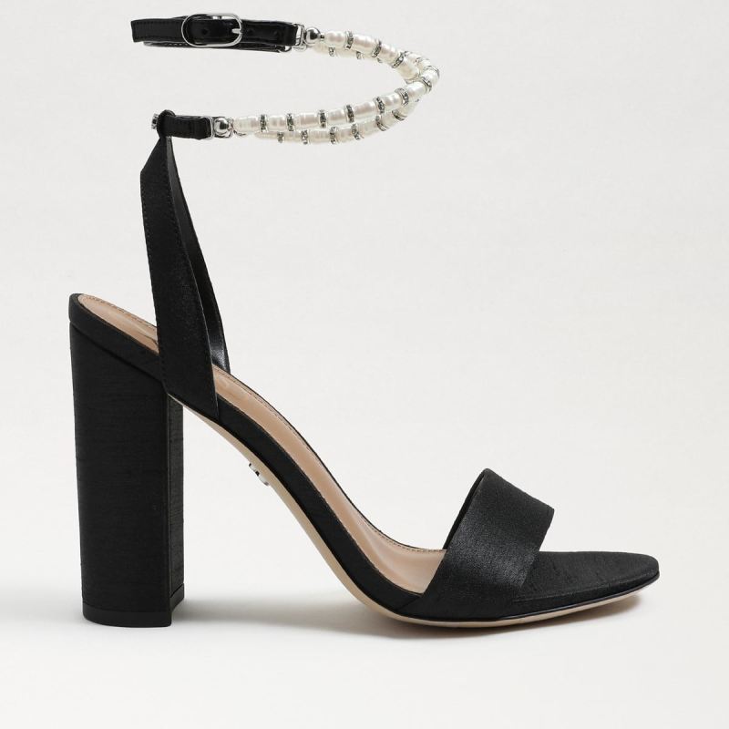 Sam Edelman Yanelli Block Heel Sandal-Black Silk