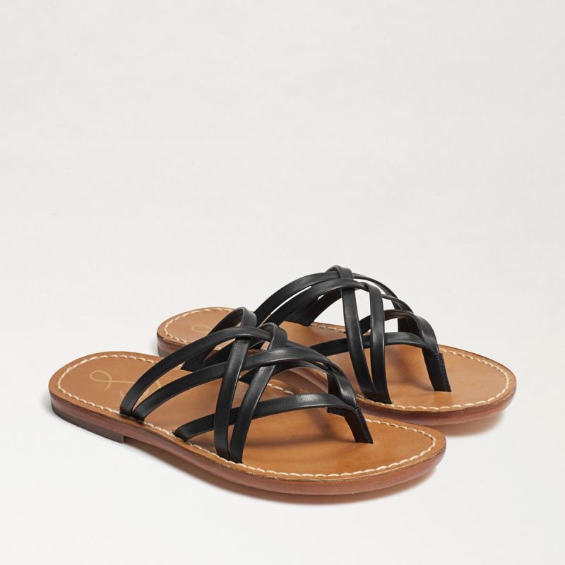 Sam Edelman Marinea Strappy Slide Sandal-Black Leather Sam Edelman Marinea Strappy Slide Sandal-Black Leather
