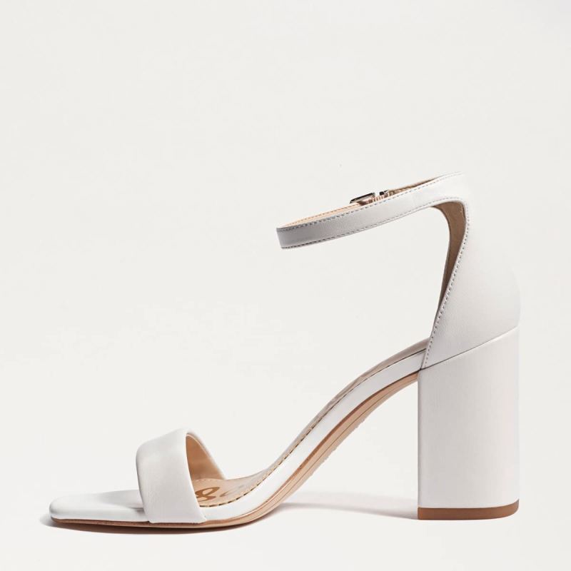 Sam Edelman Daniella Block Heel Sandal-Bright White Leather