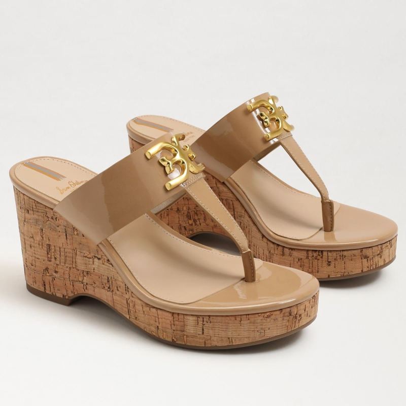 Sam Edelman Yardlie Platform Wedge-Almond Patent