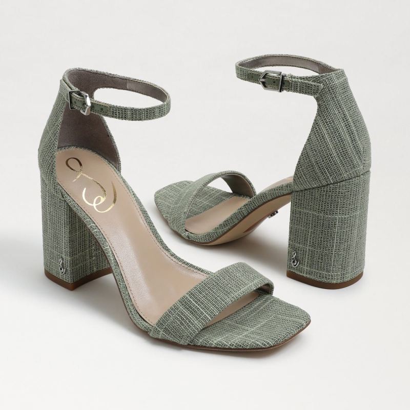 Sam Edelman Daniella Block Heel Sandal-Soft Jade Glitter Linen