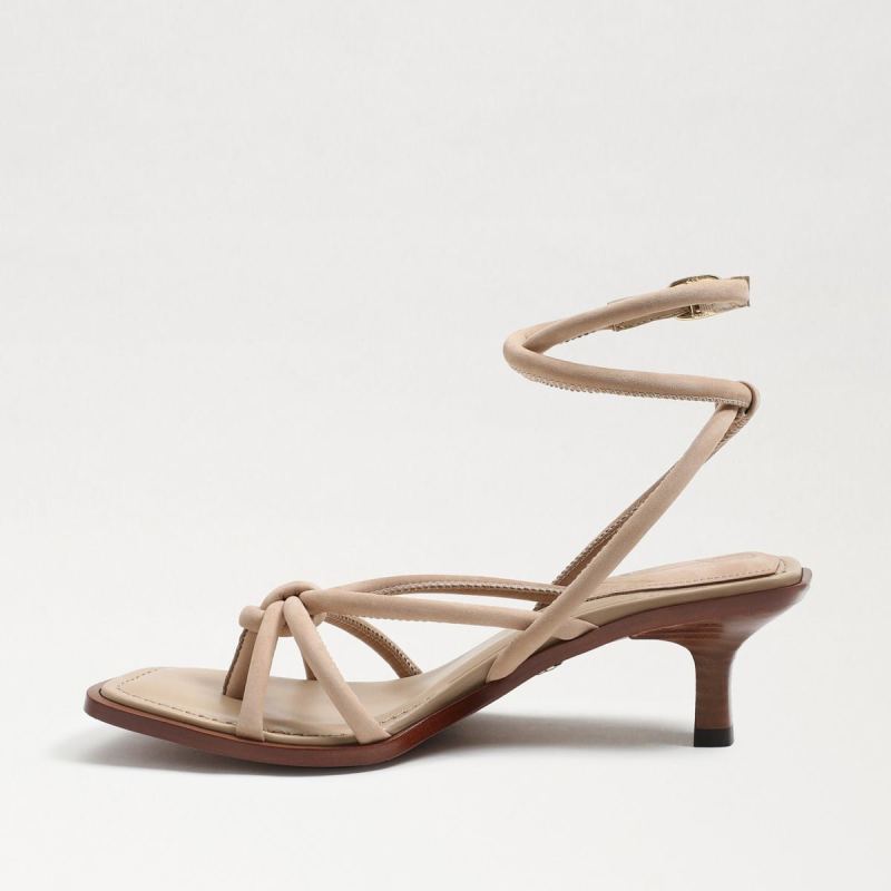 Sam Edelman Dia Strappy Kitten Heel-Warm Oat Leather