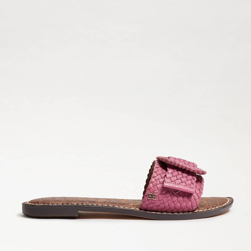 Sam Edelman Gabriela Woven Slide Sandal-Carmine Rose Leather