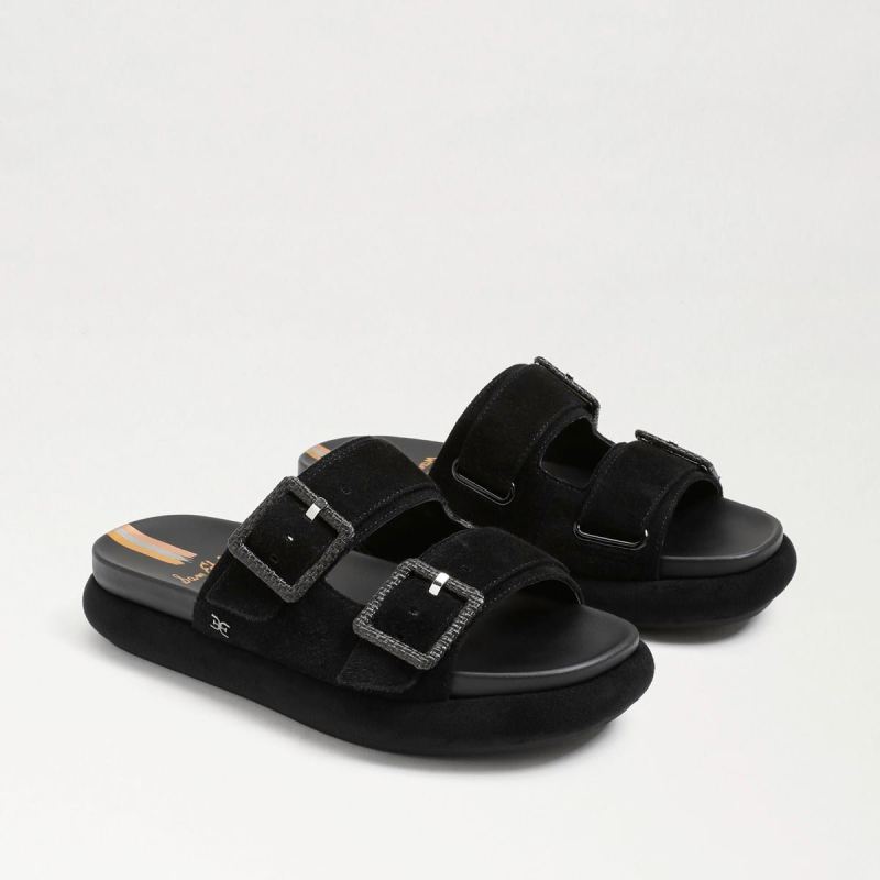 Sam Edelman Kenzie Slide Sandal-Black Suede Sam Edelman Kenzie Slide Sandal-Black Suede