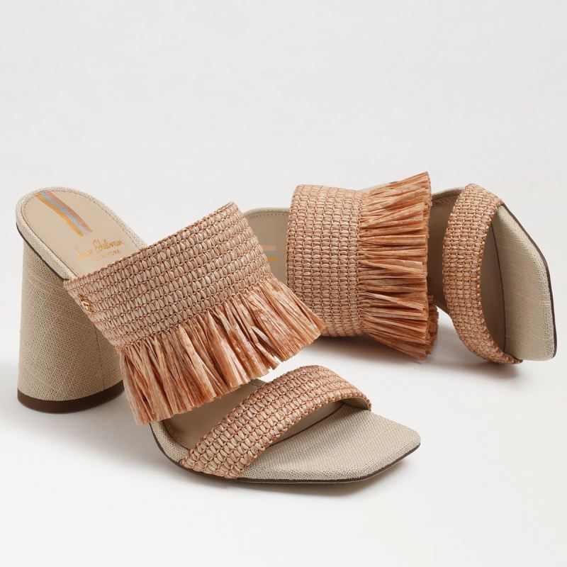 Sam Edelman Kamryn Block Heel Mule-Blush Raffia