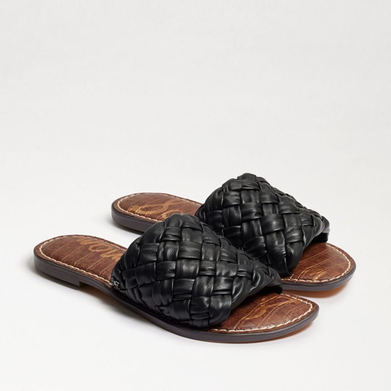 Sam Edelman Griffin Woven Slide Sandal-Black Leather