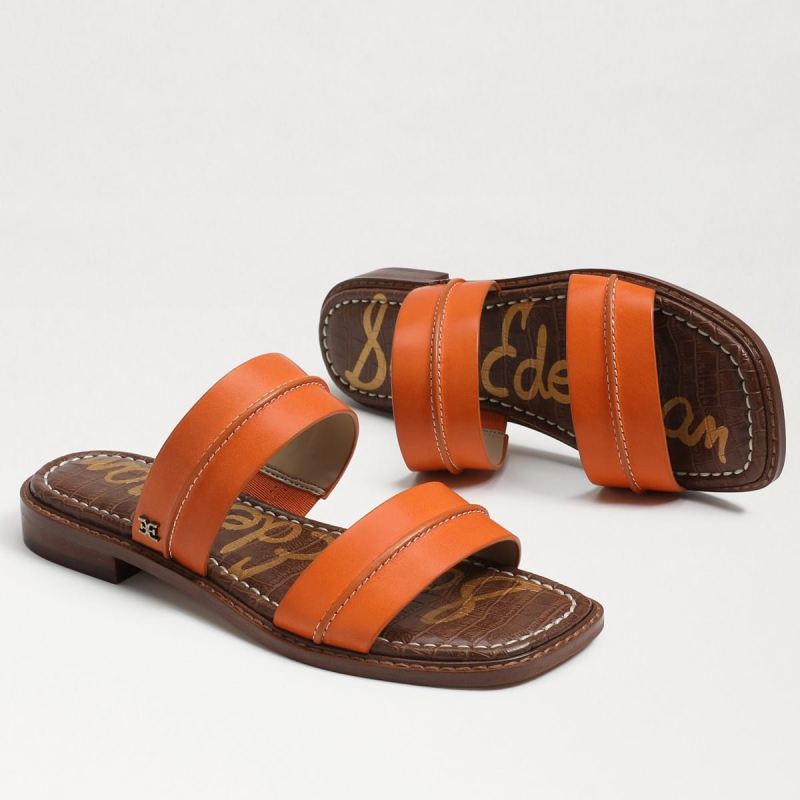 Sam Edelman Haydee Stitch Slide Sandal-Classic Orange Leather