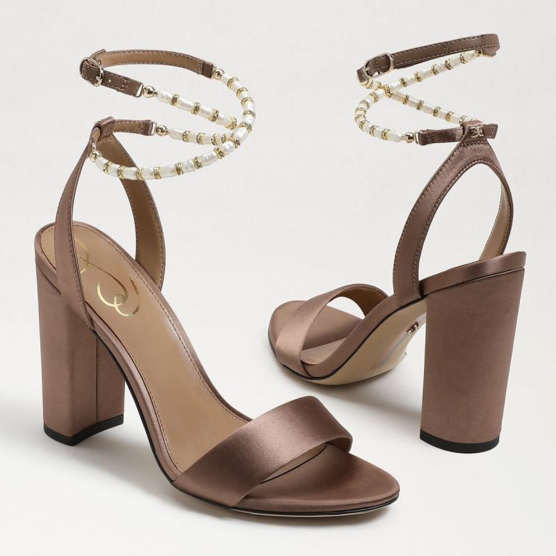 Sam Edelman Yanelli Block Heel Sandal-Toffee Satin