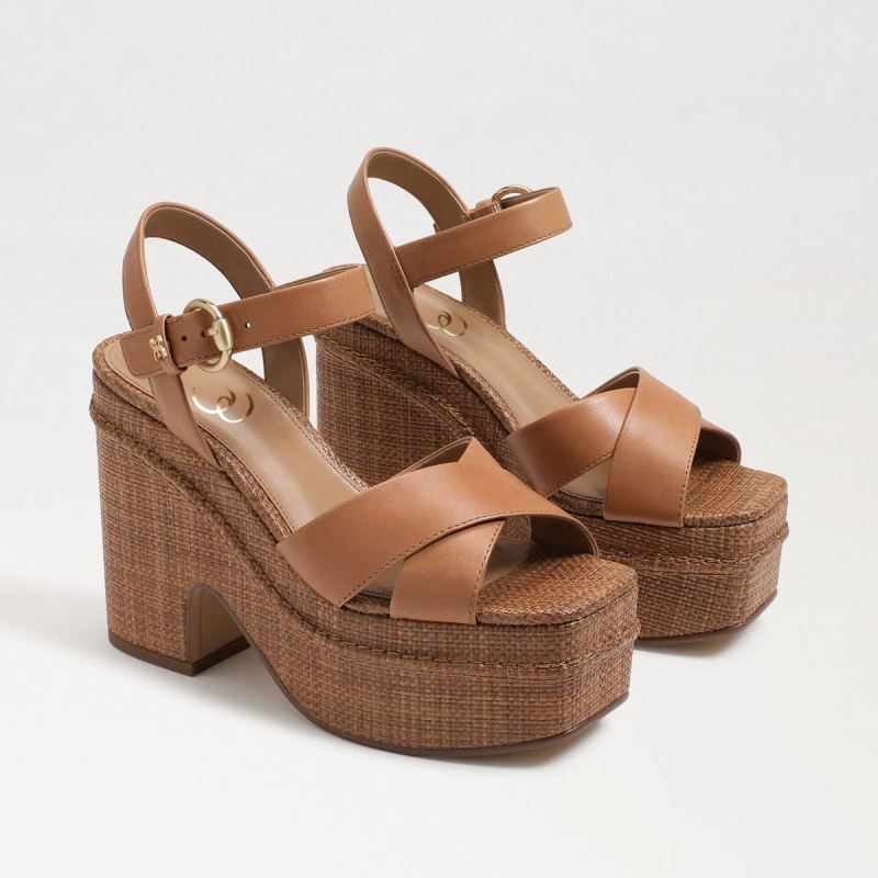Sam Edelman Trianna Platform Sandal-Lt Cuoio Brown Leather Sam Edelman Trianna Platform Sandal-Lt Cuoio Brown Leather