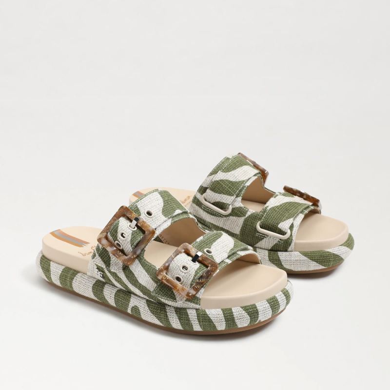 Sam Edelman Kenzie Slide Sandal-Fern/ Natural Linen Sam Edelman Kenzie Slide Sandal-Fern/ Natural Linen