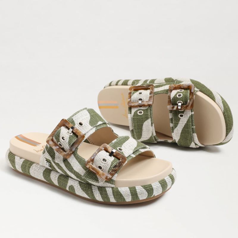 Sam Edelman Kenzie Slide Sandal-Fern/ Natural Linen