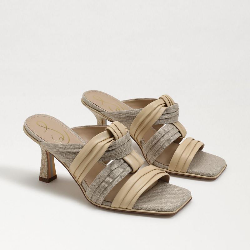 Sam Edelman Karsten Strappy Mule-Ivory Linen/Leather Sam Edelman Karsten Strappy Mule-Ivory Linen/Leather