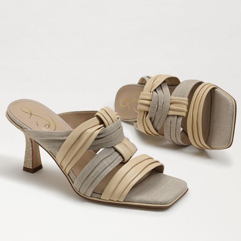 Sam Edelman Karsten Strappy Mule-Ivory Linen/Leather