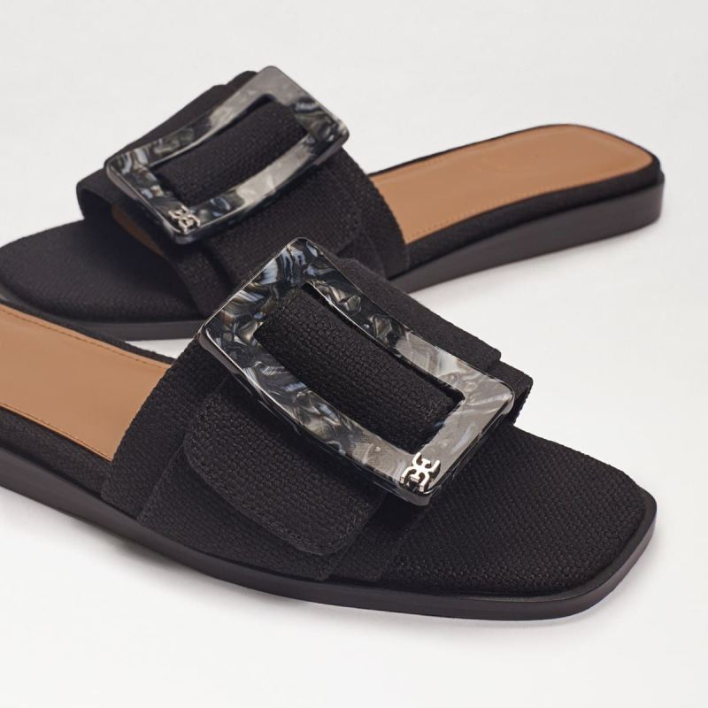 Sam Edelman Inez Slide Sandal-Black Linen